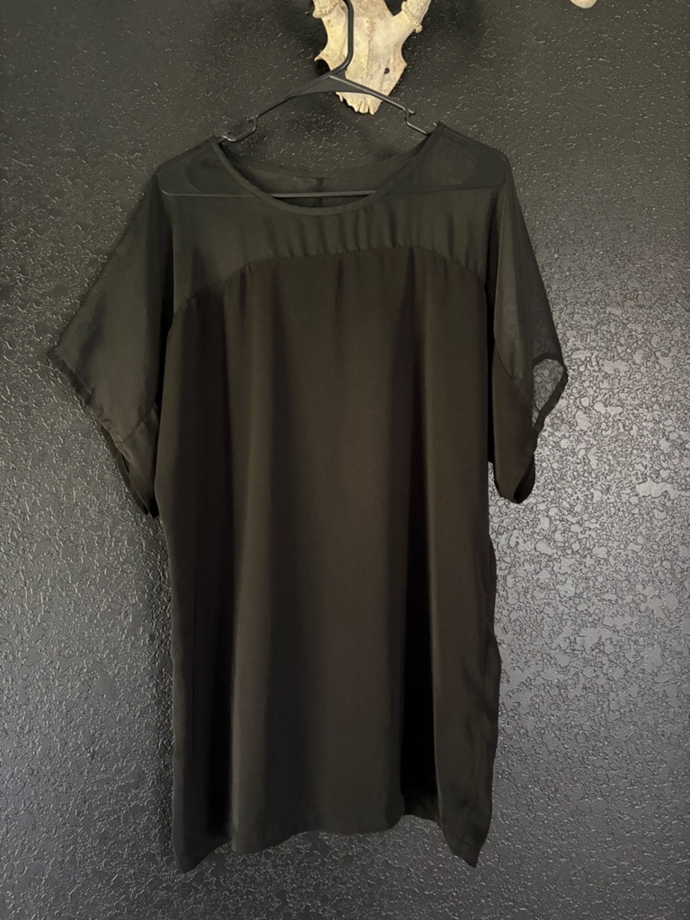 silence + noise Black Sheer shoulder dress